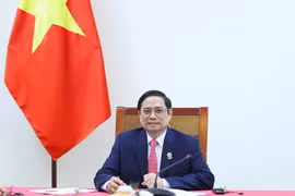 Thủ tướng Phạm Minh Chính điện đàm với Tổng thống nước Cộng hòa Chile Sebastian Piñera. (Ảnh: Dương Giang/TTXVN) 