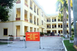 Một điểm cách ly tập trung công dân sau khi trở về địa phương ở Nghệ An. (Ảnh: Tá Chuyên/TTXVN) 