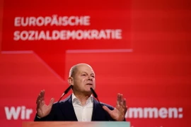 Thủ tướng Đức Olaf Scholz phát biểu tại đại hội các đảng xã hội châu Âu ở Berlin ngày 4/5/2024. (Ảnh: AFP/TTXVN)