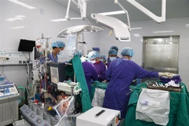 Phẫu thuật ghép tim cho bệnh nhân tại bệnh viện Hữu nghị Việt Đức. (Nguồn: TTXVN phát)