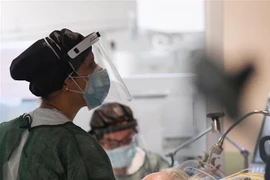 Nhân viên y tế điều trị cho bệnh nhân nhiễm COVID-19 tại Bologna, Italy, ngày 29/4/2020. (Nguồn: AFP/TTXVN) 