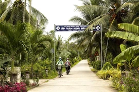 Đường giao thông nông thôn tại xã Châu Bình, huyện Giồng Trôm, tỉnh Bến Tre. (Ảnh: Hồng Đạt/TTXVN) 