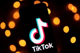 Biểu tượng TikTok trên một màn hình điện thoại. (Nguồn: AFP/TTXVN) 