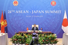 Thủ tướng Phạm Minh Chính phát biểu tại Hội nghị cấp cao ASEAN-Nhật Bản lần thứ 24. (Ảnh: Dương Giang/TTXVN) 