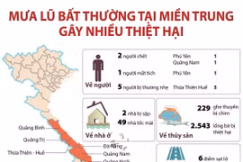 [Infographics] Mưa lũ bất thường tại miền Trung gây nhiều thiệt hại