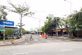 Chốt kiểm soát trên địa bàn thành phố Bạc Liêu. (Ảnh: Chanh Đa/TTXVN) 