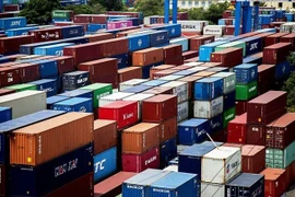 Kho bãi chứa container tại Cảng Cát Lái, thành phố Thủ Đức, Thành phố Hồ Chí Minh. (Ảnh: Hồng Đạt/TTXVN)