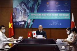 Quang cảnh hội nghị tại điểm cầu Hà Nội. (Nguồn: TTXVN phát) 
