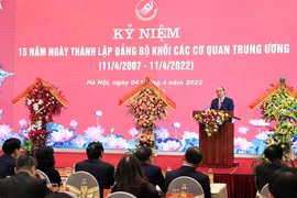 Chủ tịch nước Nguyễn Xuân Phúc phát biểu. (Ảnh: Thống Nhất/TTXVN) 
