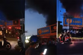 Khói bốc lên từ đám cháy. (Nguồn: danviet.vn) 