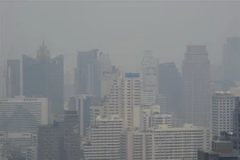 Bụi bao phủ dày đặc tại thủ đô Bangkok, Thái Lan. (Nguồn: AFP/TTXVN) 
