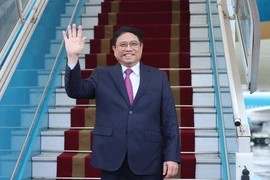 Thủ tướng Phạm Minh Chính rời Hà Nội sang thăm chính thức nước Cộng hòa Nhân dân Trung Hoa và dự Hội nghị Thường niên các nhà Tiên phong lần thứ 14 của Diễn đàn Kinh tế thế giới (WEF). (Ảnh: Dương Giang/TTXVN)