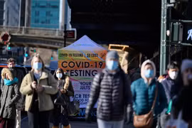 Một điểm xét nghiệm COVID-19 tại New York, Mỹ ngày 4/1/2022. (Ảnh: AFP/TTXVN) 