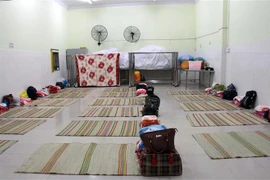 Công ty chế biến thủy sản Thông Thuận (Khu công nghiệp Thành Hải, thành phố Phan Rang-Tháp Chàm) bố trí nơi ở tại chỗ cho công nhân, đảm bảo an toàn dịch bệnh. (Ảnh: Công Thử/TTXVN) 