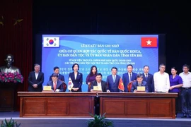 Quang cảnh lễ ký. (Ảnh: Văn Điệp/TTXVN)