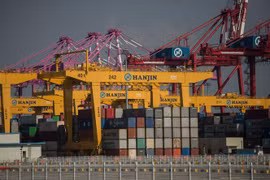 Toàn cảnh cảng container Incheon ở Seoul, Hàn Quốc. (Ảnh: AFP/TTXVN) 