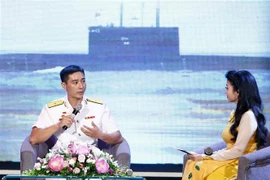 Thiếu tá Trần Văn Phương, Phó thuyền trưởng Tàu ngầm 184 Hải Phòng, Lữ đoàn 189, Quân chủng Hải quân. (Ảnh: Văn Điệp/TTXVN) 