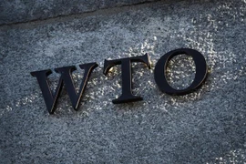 Biểu tượng WTO tại trụ sở ở Geneva, Thụy Sĩ. (Ảnh: AFP/TTXVN) 