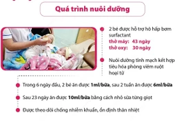 [Infographics] Kỳ tích nuôi dưỡng cặp song sinh nặng 500g mỗi bé