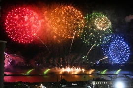 Lễ hội pháo hoa tại tỉnh Shiga, Nhật Bản ngày 8/8/2023. (Ảnh minh họa: Kyodo/TTXVN)