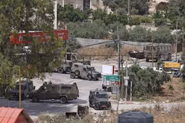 Lực lượng an ninh Israel hoạt động ở thành phố Jenin, Bờ Tây. (Nguồn: AFP) 