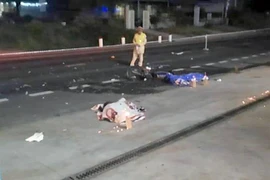 Hiện trường vụ tai nạn. (Nguồn: TTXVN phát) 