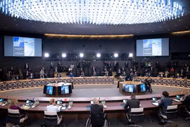 Tổng Thư ký NATO Jens Stoltenberg phát biểu tại Hội nghị thượng đỉnh ở Brussels, Bỉ, ngày 14/6/2021. (Nguồn: AFP/TTXVN) 