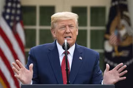 Tổng thống Mỹ Donald Trump tại cuộc họp báo ở Washington, DC, Mỹ. (Nguồn: AFP/TTXVN) 