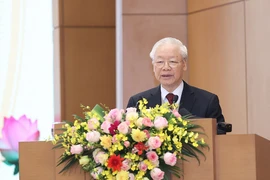 Tổng Bí thư Nguyễn Phú Trọng phát biểu chỉ đạo hội nghị. (Ảnh: Dương Giang/TTXVN)