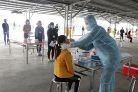 Lấy mẫu xét nghiệm COVID-19. (Ảnh: Mạnh Minh/TTXVN) 