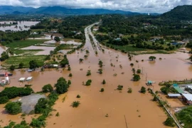 Ngập lụt do ảnh hưởng của bão Yagi ở tỉnh Chiang Rai, Thái Lan ngày 12/9/2024. (Ảnh: REUTERS/TTXVN)