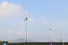 Trang trại điện gió Trung Nam được khánh thành tại huyện Thuận Bắc, tỉnh Ninh Thuận. (Ảnh: Công Thử/TTXVN) 