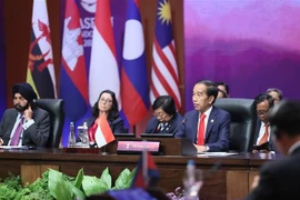 Tổng thống Indonesia Joko Widodo phát biểu khai mạc. (Ảnh: Dương Giang/TTXVN)