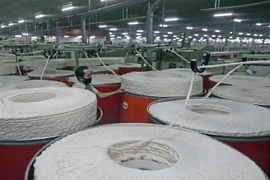 Ngành dệt của tỉnh tăng trưởng 6,85% nhờ các doanh nghiệp có hợp đồng dài hạn. (Ảnh minh họa: Trần Việt/TTXVN) 