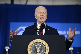 Tổng thống Mỹ Joe Biden phát biểu tại một sự kiện ở bang Wisconsin ngày 13/3/2024. (Ảnh: AFP/TTXVN)