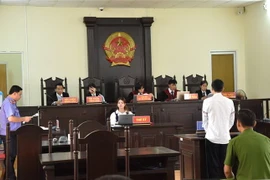 Quang cảnh phiên tòa. (Ảnh: Tuấn Kiệt/TTXVN)