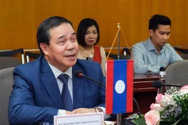 Đại sứ đặc mệnh toàn quyền nước Cộng hòa Dân chủ Nhân dân Lào Sengphet Houngboungnuang. (Ảnh: Trần Việt/TTXVN) 