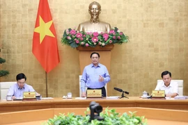 Thủ tướng Phạm Minh Chính phát biểu chỉ đạo. (Ảnh: Dương Giang/TTXVN) 