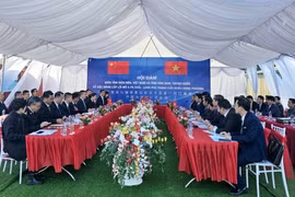 Quang cảnh buổi hội đàm. (Ảnh: TTXVN phát)