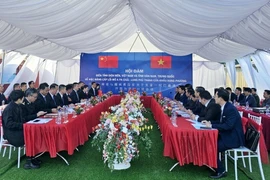 Quang cảnh buổi hội đàm. (Ảnh: TTXVN phát)