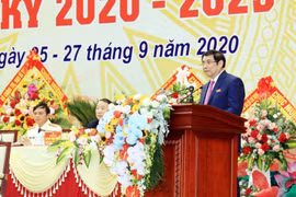 Ông Phạm Minh Chính, Ủy viên Bộ Chính trị, Bí thư Trung ương Đảng, Trưởng ban Tổ chức Trung ương phát biểu chỉ đạo Đại hội. (Ảnh: Thái Thuần/TTXVN)