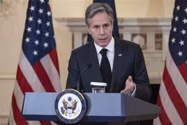 Ngoại trưởng Mỹ Antony Blinken phát biểu trong cuộc họp báo ở Washington, DC ngày 8/2/2023. (Ảnh: AFP/TTXVN) 