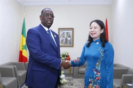 Phó Chủ tịch nước Võ Thị Ánh Xuân gặp Tổng thống Senegal Macky Sall. (Ảnh: Lâm Khánh/TTXVN)