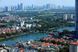 Một góc Hà Nội nhìn từ trên cao. (Ảnh: Tuấn Anh/TTXVN) 