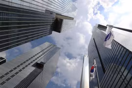 Trụ sở Công ty Samsung Electronics tại Seoul, Hàn Quốc, ngày 10/8/2021. (Ảnh: Yonhap/TTXVN) 