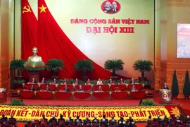 Đoàn Chủ tịch điều hành Đại hội đại biểu toàn quốc lần thứ XIII của Đảng. (Nguồn: TTXVN) 