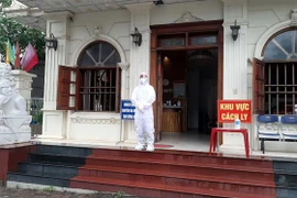 Khách sạn Như Nguyệt 2 ở thành phố Yên Bái, nơi cách ly đoàn chuyên gia và thân nhân người Ấn Độ nhập cảnh về Yên Bái ngày 18/4. (Ảnh: Việt Dũng/TTXVN) 