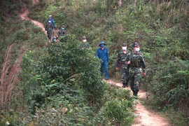 Cán bộ, chiến sỹ Đồn Biên phòng Bạch Đích (huyện Yên Minh, Hà Giang) tuần tra bảo vệ biên giới. (Nguồn: TTXVN phát) 