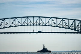 Cây cầu Francis Scott Key ở Baltimore, Maryland, Mỹ. (Ảnh: AFP/TTXVN)