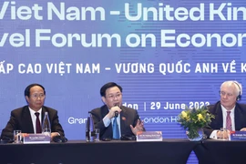 Chủ tịch Quốc hội Vương Đình Huệ dự Diễn đàn cấp cao Việt Nam-Vương quốc Anh về Kinh tế và Thương mại. (Nguồn: Doãn Tấn/TTXVN) 